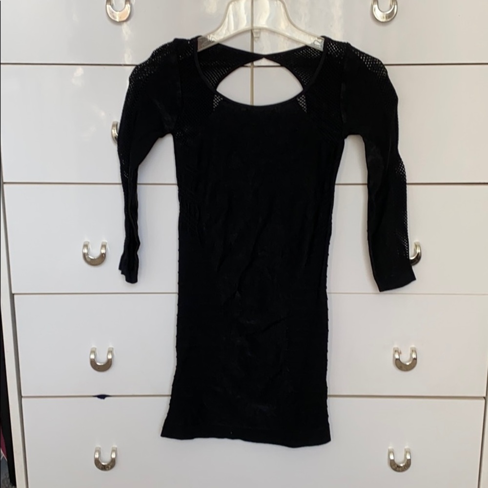 Black w/ Fishnet Bodycon Dress